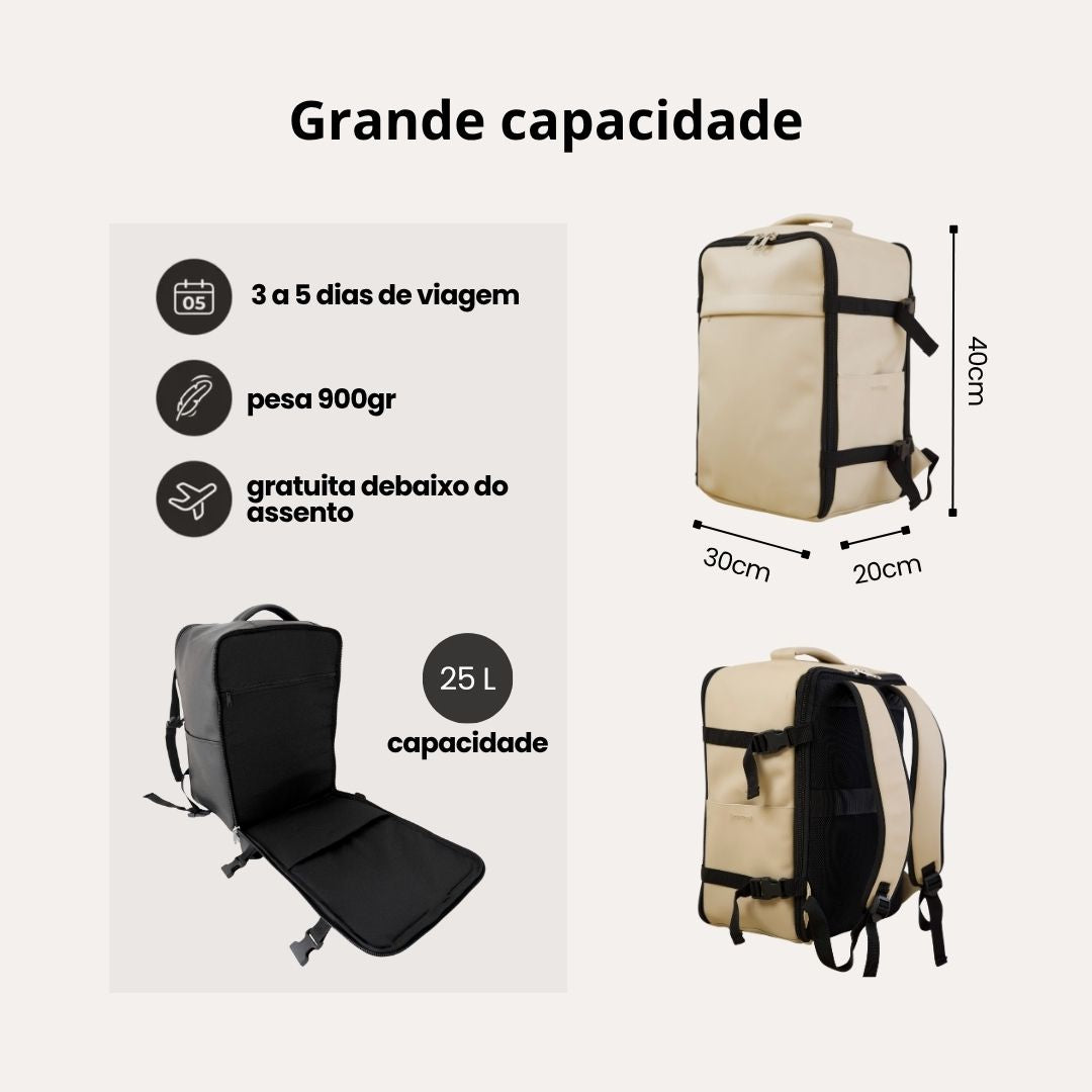 Explorer Vanilla Latte - Mochila de Viagem Cabin Size