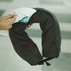 almofada travesseiro de pescoço de viagem com roupas, armazenamento, evite taxas extras de bagagem, itens essenciais para viagens, saco de viagem, sem enchimento